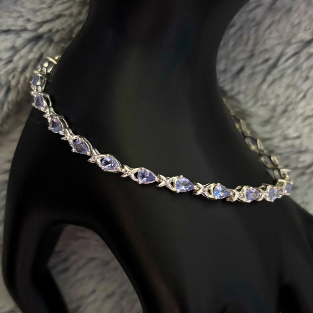 Periwinkle Tanzanite Sterling Silver Bracelet